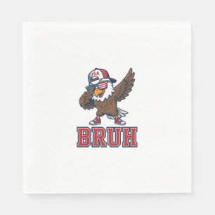 Bruh Patriotische Adelaar Vintage Gravure T-Shirt Servet