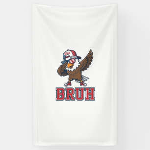 Bruh Patriotische Adelaar Vintage Gravure T-Shirt  Spandoek