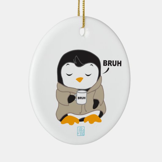 Bruh Penguin - Tipsy Keramisch Ornament (Rechts)