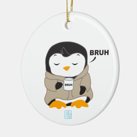 Bruh Penguin - Tipsy Keramisch Ornament (Links)