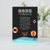 Bruh Pool Party Birthday Bedankkaart (Staand voorkant)