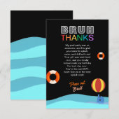 Bruh Pool Party Birthday Bedankkaart (Voorkant / Achterkant)