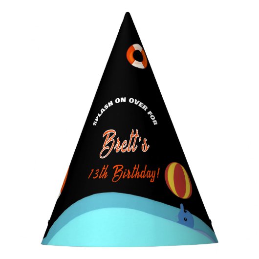 Bruh Pool Party Birthday  Feesthoedjes (Voorkant)