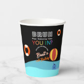 Bruh Pool Party Birthday  Papieren Bekers (Achterkant)