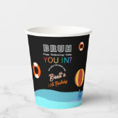 Bruh Pool Party Birthday  Papieren Bekers (Voorkant)