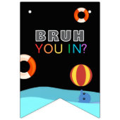 Bruh Pool Party Birthday  Vlaggetjes (Eerste vlag)