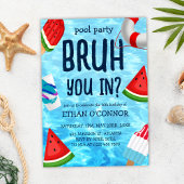 Bruh Pool Party Jongen Verjaardag Kaart