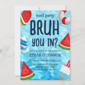 Bruh Pool Party Jongen Verjaardag Kaart (Voorkant)