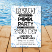 Bruh Pool Party Uitnodiging voor verjaardag