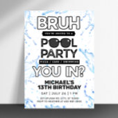 Bruh Pool Party Uitnodiging voor verjaardag