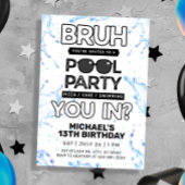 Bruh Pool Party Uitnodiging voor verjaardag