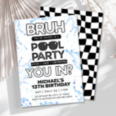 Bruh Pool Party Uitnodiging voor verjaardag