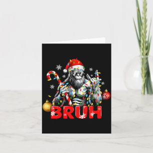 Bruh Prettig kerstfeest Vintage Bigfoot Rock On Ke Kaart