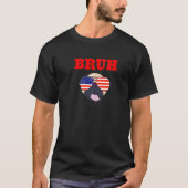 Bruh Pug Dog Meme Funny Premium T-shirt (Voorkant)