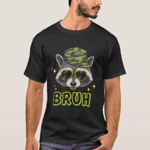 Bruh Raccoon Trash Panda Camo Pet Slang Jeugd T- T-shirt