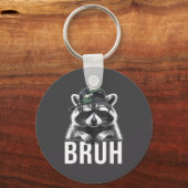 Bruh Raccoon Trash Racoon Camo Hat Youth Teens Kid Sleutelhanger (Voorkant)