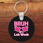 Bruh Roze Lab Week 2024 Medisch Lab Wetenschap Lab Sleutelhanger (Voorkant)