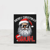Bruh Santa Hat Funny Christmas Red Plaid Men Boys  Kaart (Voorkant)