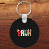 Bruh Santa Snowman Elf Reindeer Merry Christmas Xm Sleutelhanger (Voorkant)
