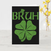 Bruh Shamrock Clover St Patricks Day Men Boy Kid T Kaart (Gele Bloem)