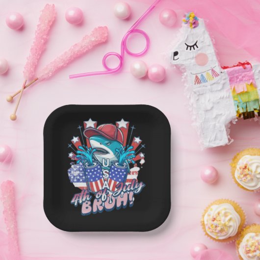 Bruh Shark 4 juli Papieren Bordje (Feest)