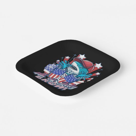 Bruh Shark 4 juli Papieren Bordje (Gebogen)