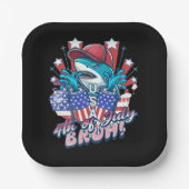 Bruh Shark 4 juli Papieren Bordje (Voorkant)