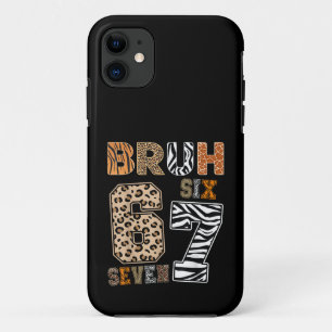 Bruh Six Seven 67 Meme Wild Dierenprint Streetwear Case-Mate iPhone Case