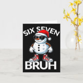 Bruh Six Seven 6 7 Meme Christmas Funny Xmas Mens  Kaart (Gele Bloem)