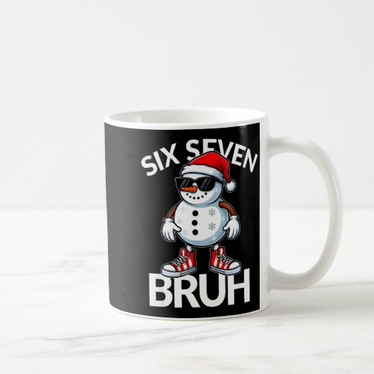 Bruh Six Seven 6 7 Meme Christmas Funny Xmas Mens  Koffiemok (Rechts)