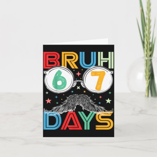 Bruh Sixty Seven Days Funny 6 7 School Kid Milesto Kaart (Voorkant)