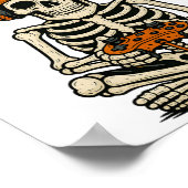 Bruh Skeleton Gamer Grappig Halloween Video Gaming Poster (Hoek)