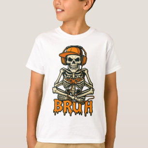 Bruh Skeleton Gamer Grappig Video Gaming Game Hall T-shirt