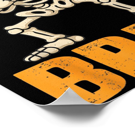 Bruh Skeleton Halloween Dabbing Boys Pumpkin Jack Poster (Hoek)