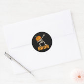 Bruh Skeleton Halloween Dabbing Boys Pumpkin Jack Ronde Sticker (Envelop)