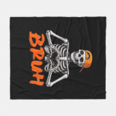 Bruh Skeleton Hand Hart Halloween Kostuums Mannen  Fleece Deken (Voorkant (Horizontaal))