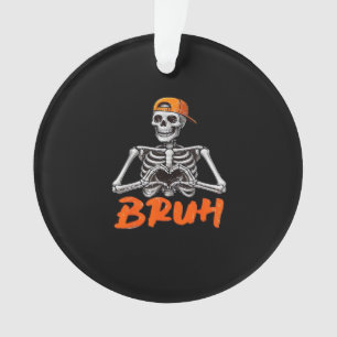 Bruh Skeleton Hand Hart Halloween Kostuums Mannen Ornament