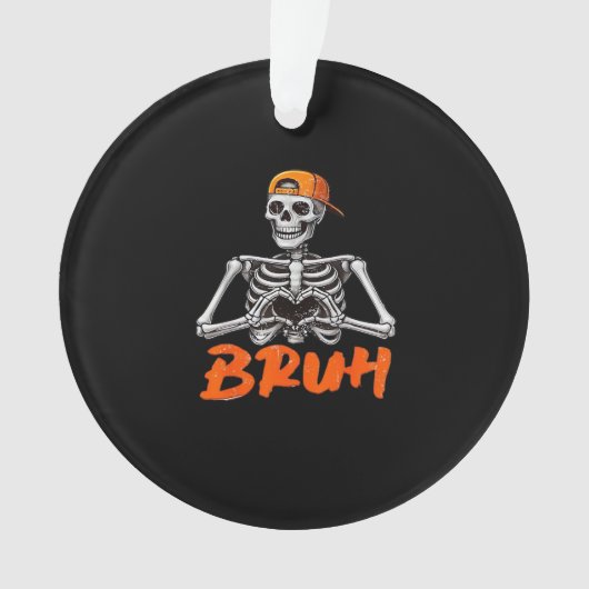Bruh Skeleton Hand Hart Halloween Kostuums Mannen  Ornament (voorkant)