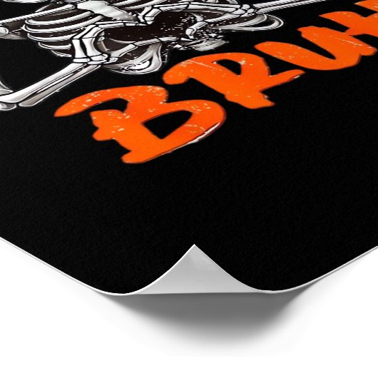 Bruh Skeleton Hand Hart Halloween Kostuums Mannen Poster (Hoek)