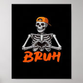 Bruh Skeleton Hand Hart Halloween Kostuums Mannen Poster (Voorkant)