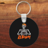 Bruh Skeleton Hand Hart Halloween Kostuums Mannen Sleutelhanger (Voorkant)