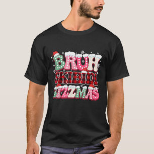 Bruh Skibidi Rizzmas Buffalo Plaid Brainrot Jargon T-shirt