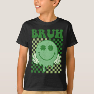 Bruh Smile Face Groovy St. Patrick's Day Mannen Bo T-shirt