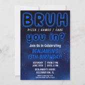 BRUH Space Boy Verjaardagsfeestje Kaart (Voorkant)