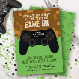 Bruh spel op Pixel Party verjaardagsuitnodiging Kaart