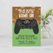 Bruh spel op Pixel Party verjaardagsuitnodiging Kaart (Staand voorkant)