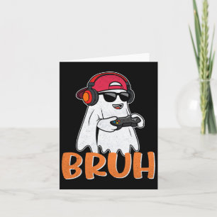 Bruh Spooky Boo Halloween Kostuum Gamer Gaming Man Kaart