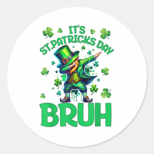 Bruh St. Patrick's Dag Ronde Sticker (Voorkant)