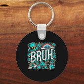 Bruh St Patricks Day Boys St Pats Bruh Meme 1 Sleutelhanger (Voorkant)