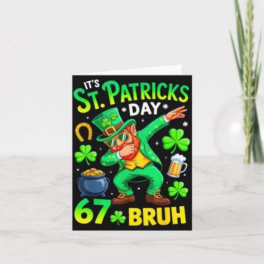 Bruh St. Patrick's Day meme zes zeven dabben Kaart (Voorkant)